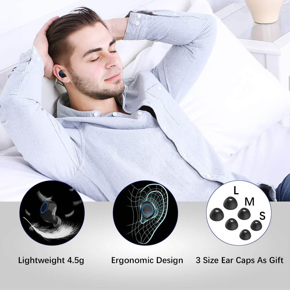 Wireless Earbuds for iphone, True Wireless Stereo Earbuds, IPX5 Waterproof Wireless Headset 40H Playtime, Bluetooth 5.0 Hi-Fi Sound Bluetooth Earphones, One-Step Pairing In-Ear Headphones