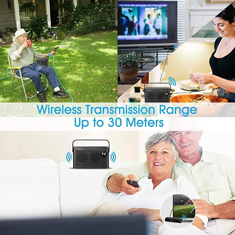 TV Speakers for Hard of Hearing Portable TV Soundbox Seniors Hearing Assistance Speaker for TV with Headphone Jack TV Need Audio Output or 35mm Jack