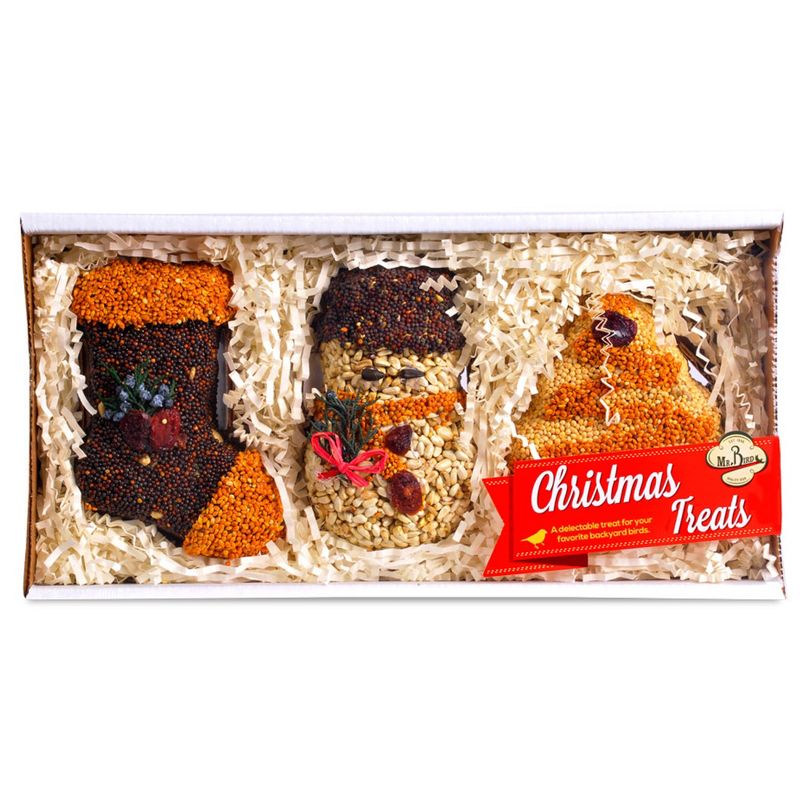 Home & Garden 4.0" Christmas Seed Treats Stocking Tree Snowman Mr Bird  -  Bird And Wildlife Food