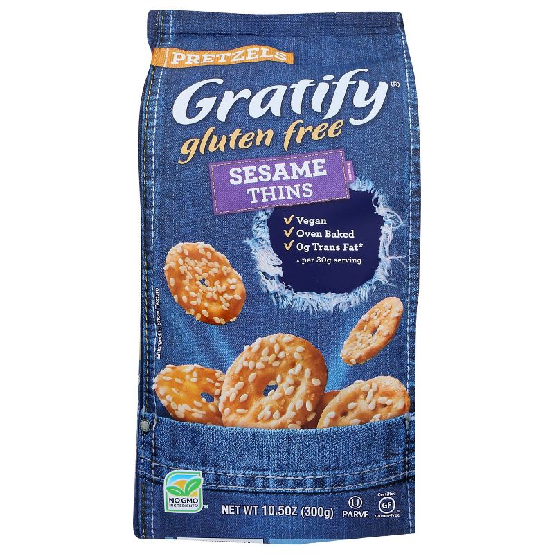 Gratify Sesame Pretzels - 10.5oz (Pack of 6)
