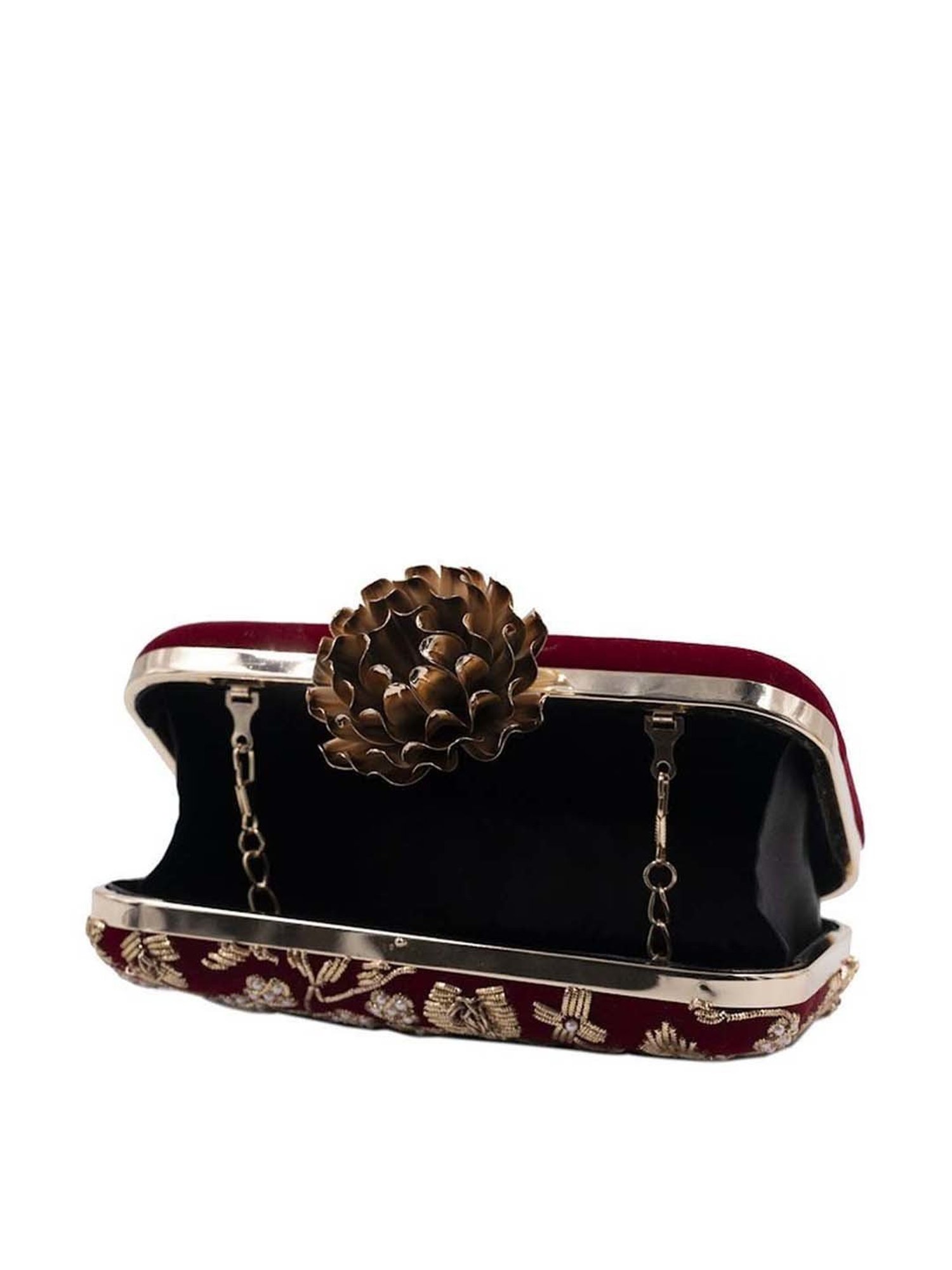 Sugarcrush Maroon Embellished Clutch