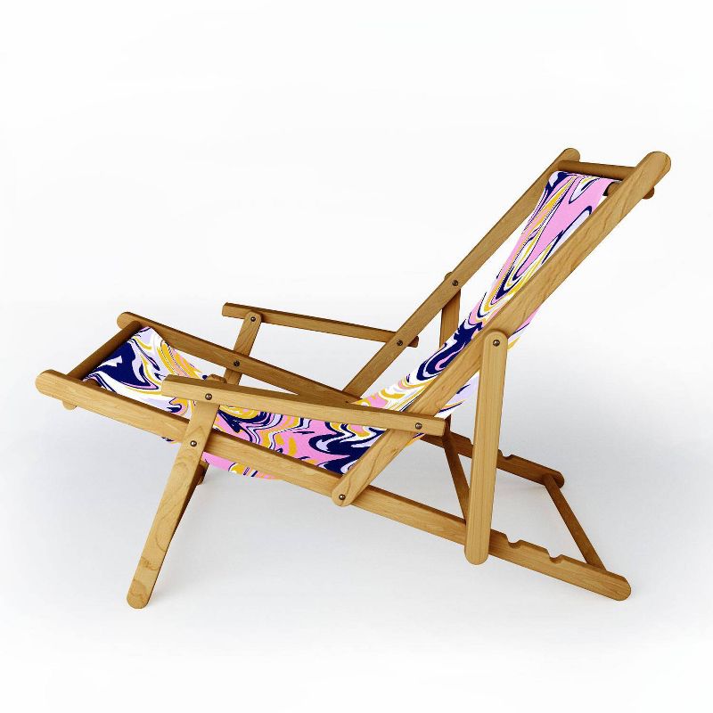 SunshineCanteen Pink/Navy/Gold Marble Sling Chair - Deny Designs