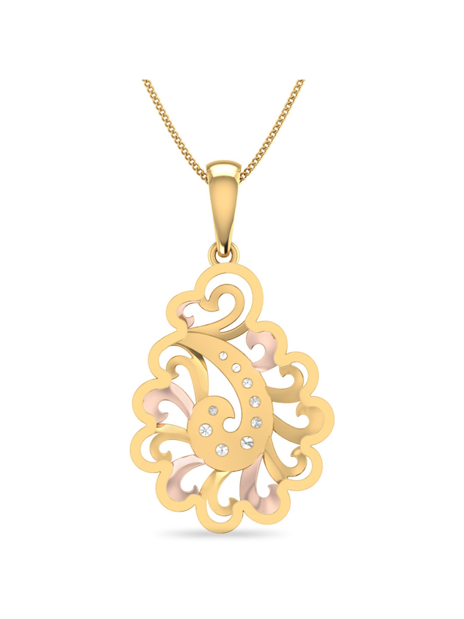 PC Jeweller Cuanaic 18k Gold Pendant without Chain for Women