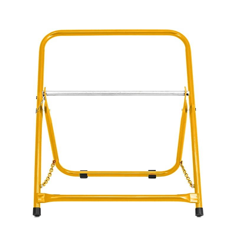 Durable Single Axle Cable Caddy Commercial Industrial Grade Steel Wire Dispenser Compact Design Holds Cable Reels Up to 20quot Diameter and 100 lb Capacity Yellow