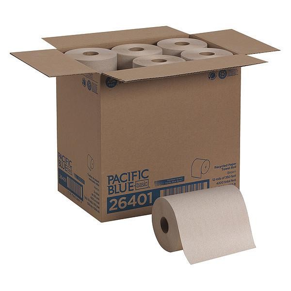 GEORGIA-PACIFIC 26401 Brown Paper Towel Roll 7-7/8"W x 350'L, 12 Rolls