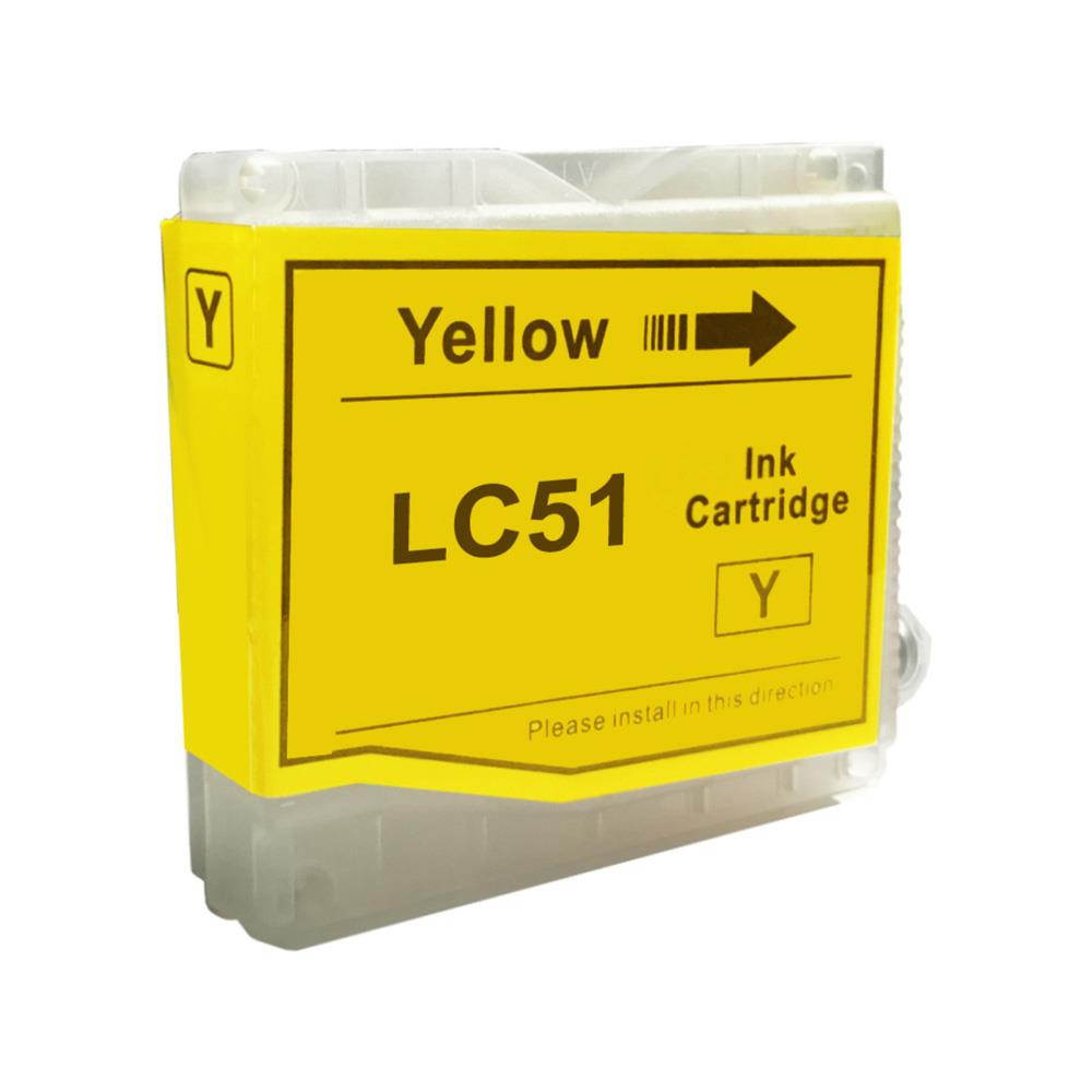 Brother LC-51Y LC51Y LC-51 LC51 Yellow Compatible Ink Cartridge MFC-5460 MFC-5860 MFC-660 MFC-680
