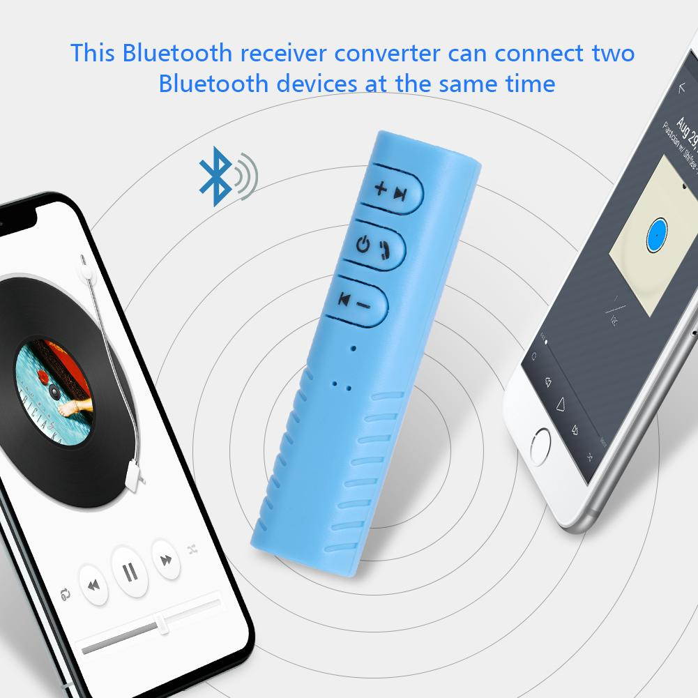 LUOM AX-03 Sport Bluetooth Headphone Receiver Adapter Earphone Headphone Audio Wireless Adapter With Mic Microphone-Blue