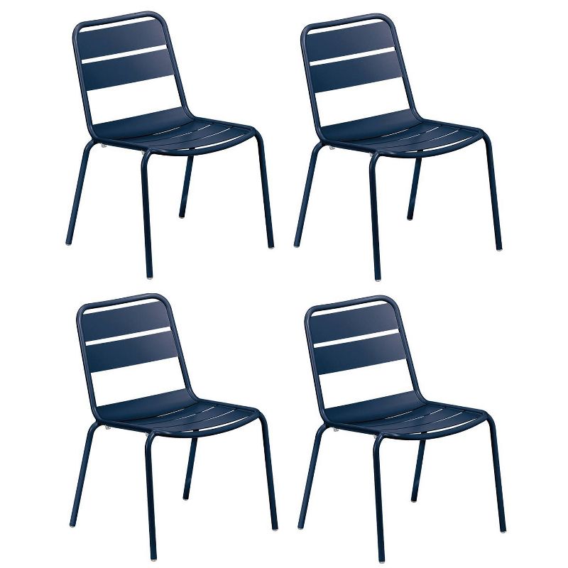 Kapri 4pk Powder-Coated Outdoor Aluminum Side Chairs - Oxford Garden