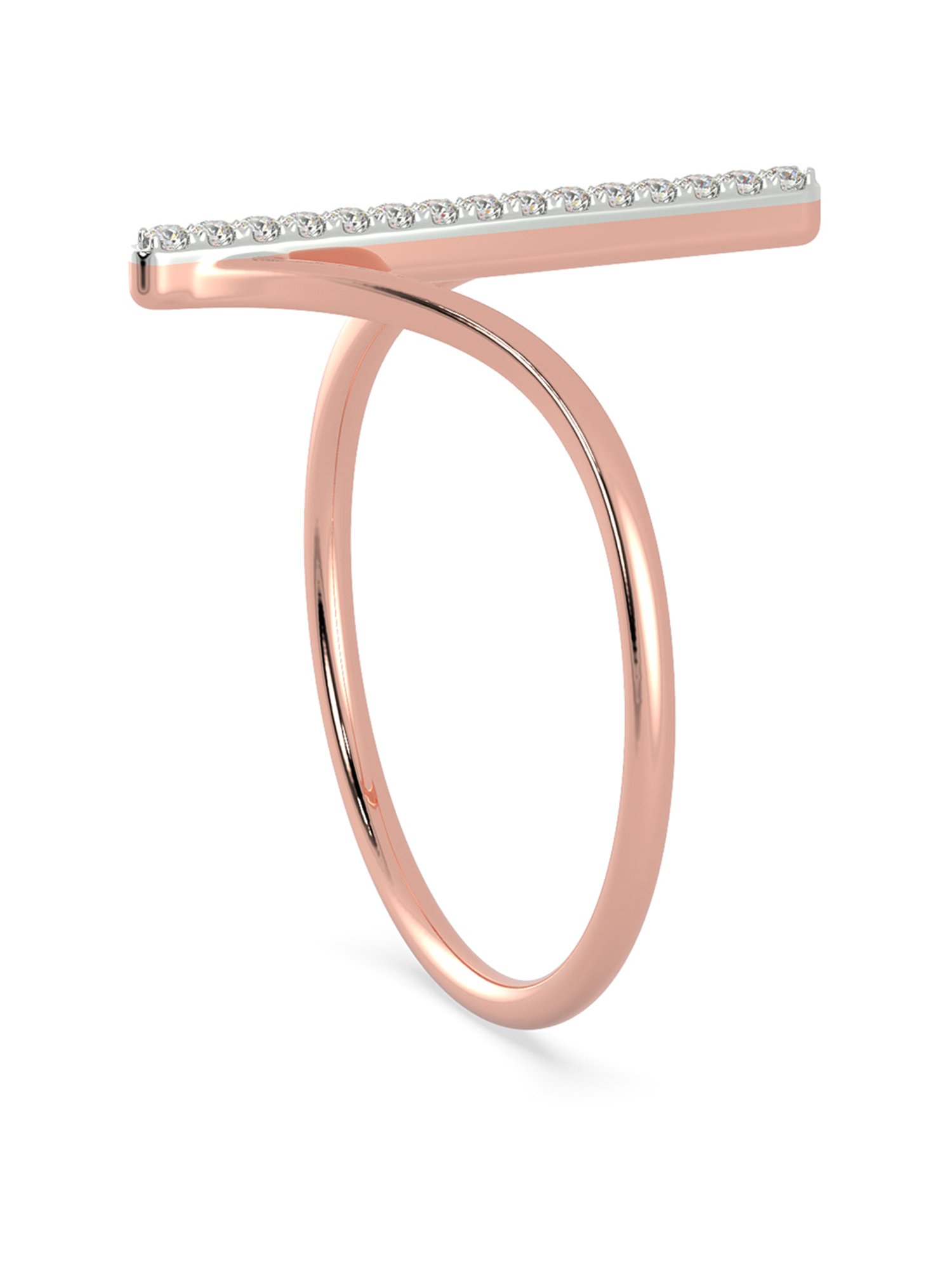 Mia By Tanishq Nature's Finest 14k Yellow Zigzag Treasures Gold Diamond Ring