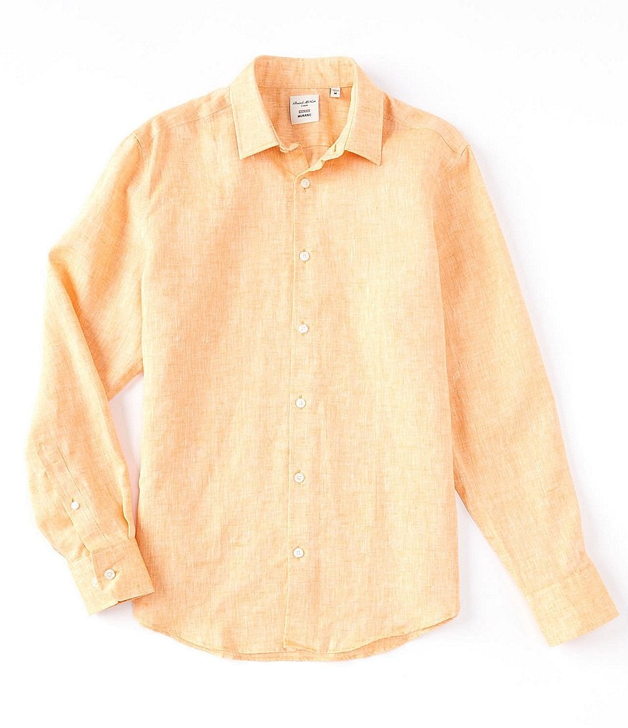 Murano Non-Iron Solid Baird McNutt Linen Long-Sleeve Woven Shirt
