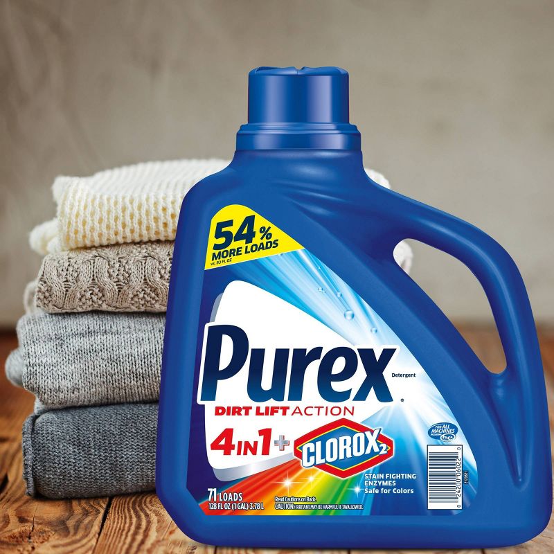 Purex Original Fresh Scent Plus Clorox2 Stain Fighting Enzymes HE Liquid Laundry Detergent - 128 fl oz