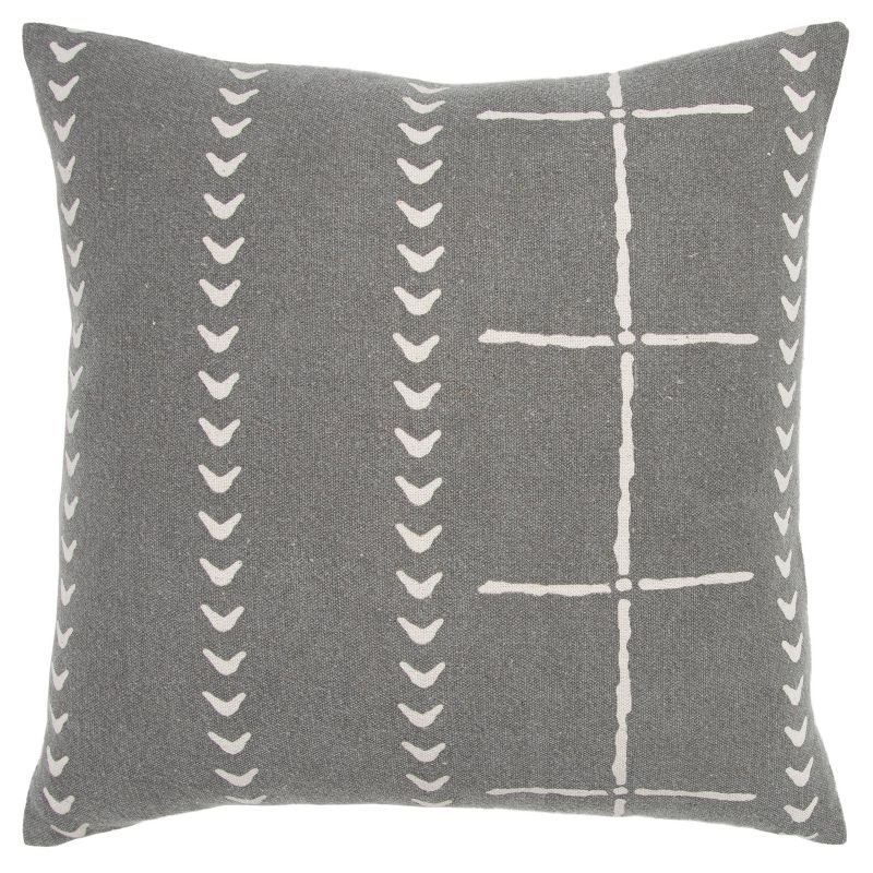 20"x20" Striped Polyester Filled Pillow Charcoal - Donny Osmond Home