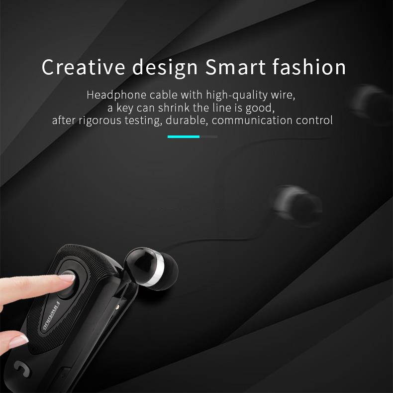 Fineblue F930 Wireless Freedom Business Bluetooth Headset Call Clarity Music No Bound Smart one drag two Bluetooth Earphone - Black