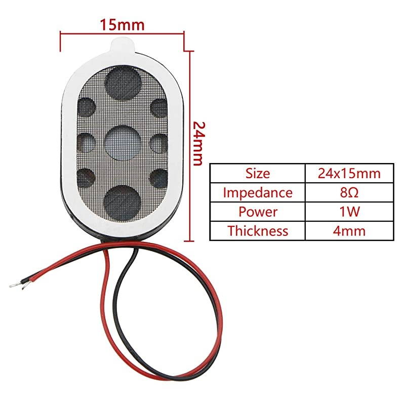 of 4 1W 8 Ohm Mini DIY Speaker Replacement Loudspeaker for arduino Speaker Stereo 15mmx24mm