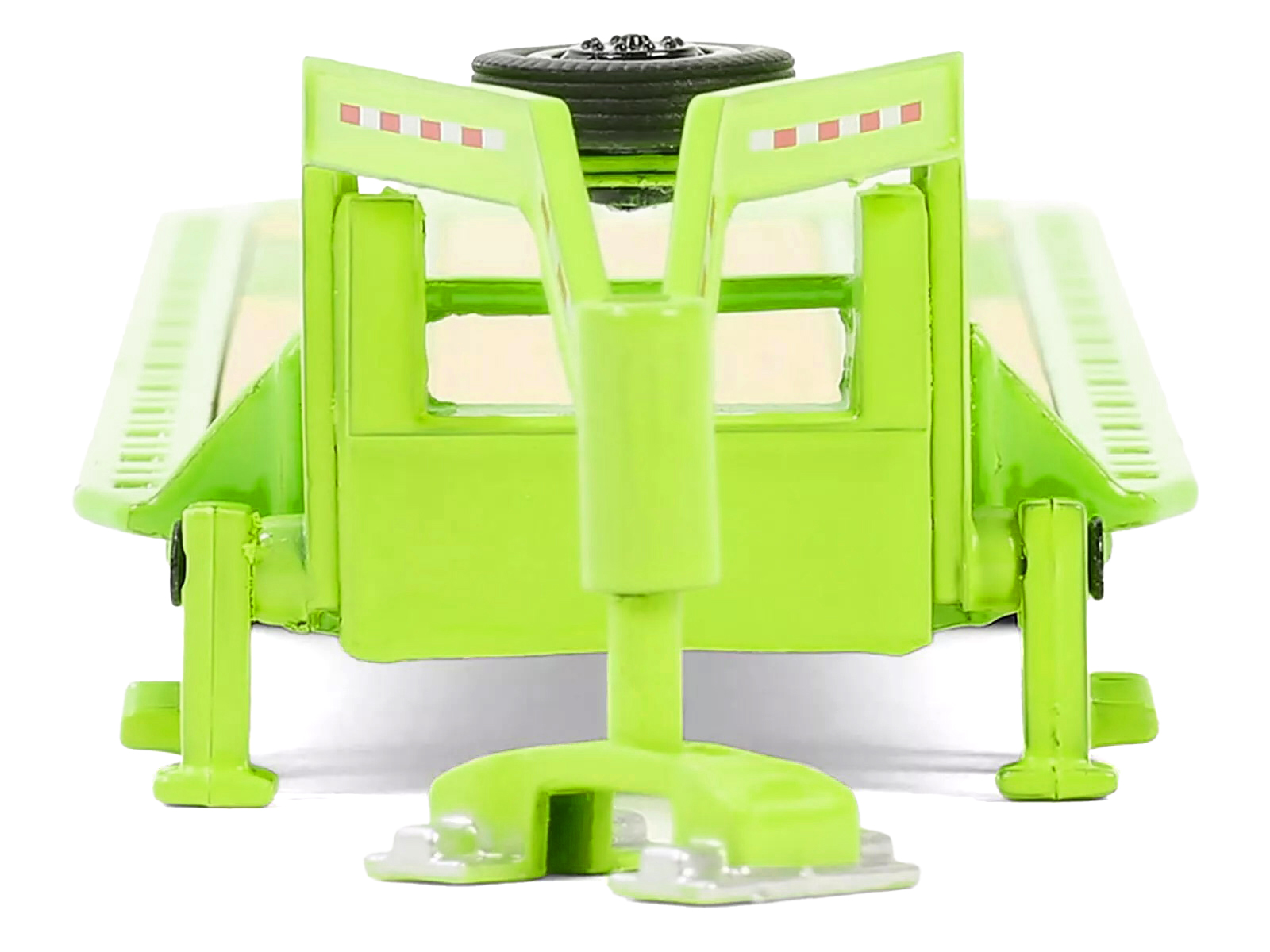 Gooseneck Trailer Lime Green with Red and White Conspicuity Stripes "Hobby Exclusive" Series 1/64 Diecast Model Car by Greenlight