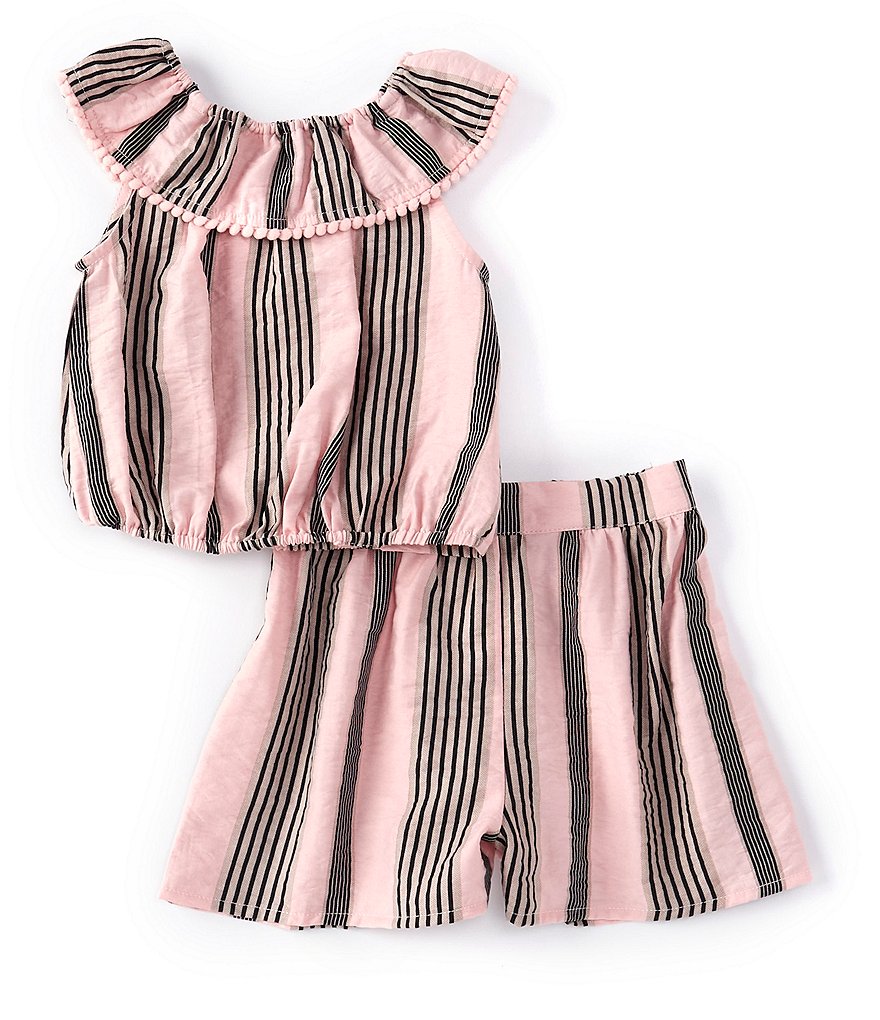 Pastourelle by Pippa & Julie Baby Girls 12-24 Months Striped Peasant Top & Shorts Matching Set