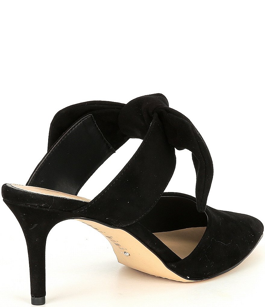 Gianni Bini Raynee Suede Bow Detail Slip-On Dress Mules