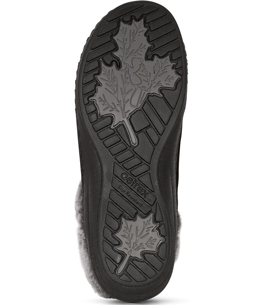 Aetrex Chrissy Waterproof Suede Faux Fur Lined Ankle Booties