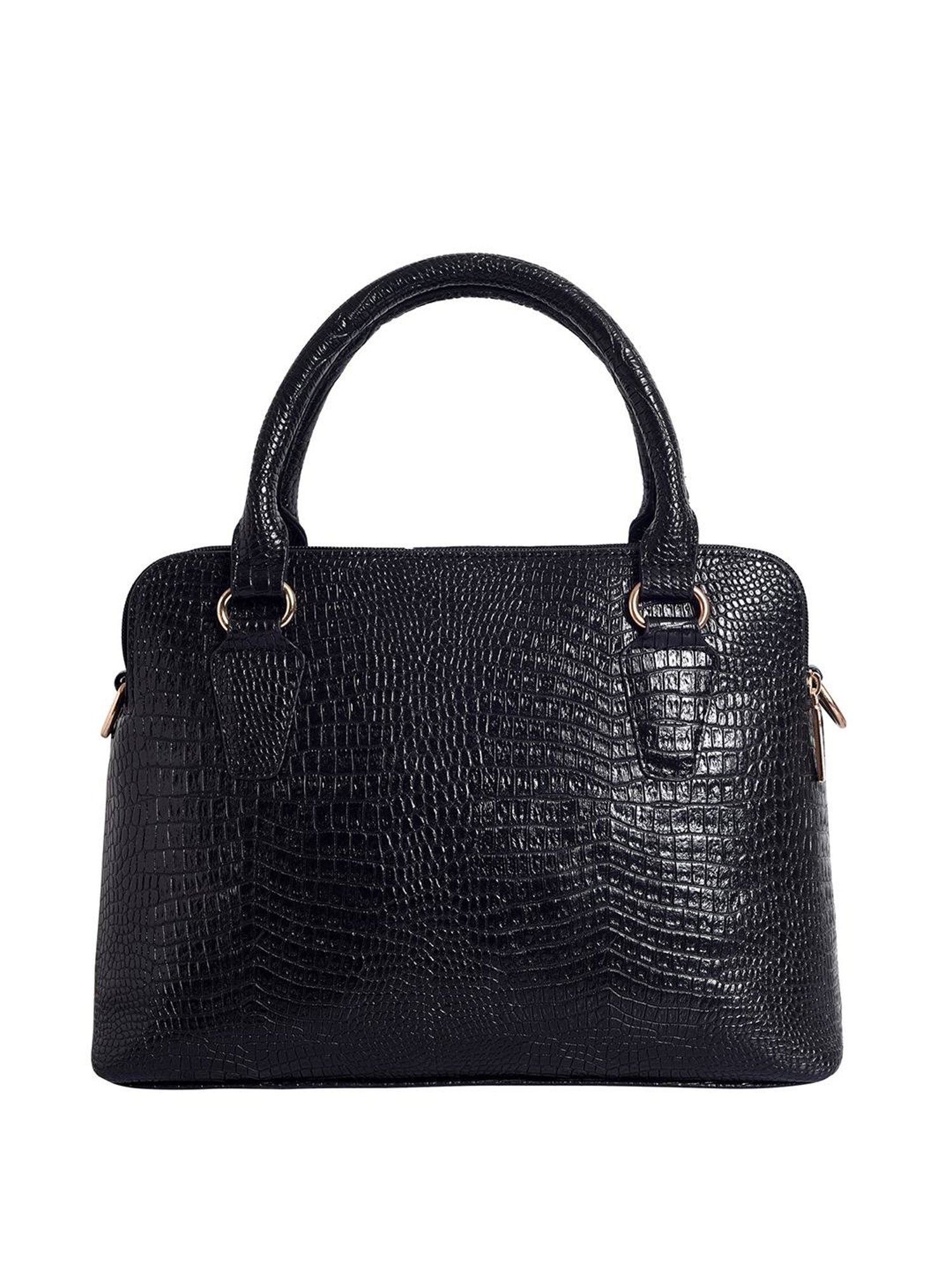 Lino Perros Black Textured Medium Handbag