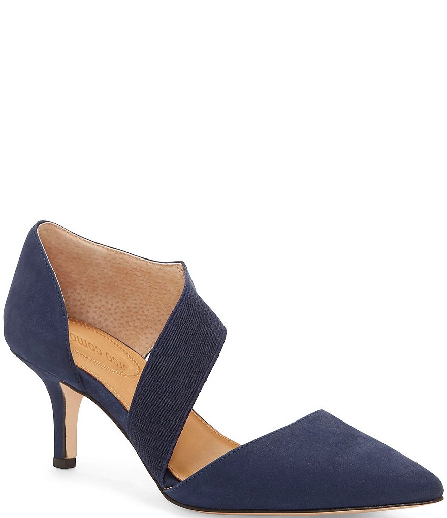 CC Corso Como Denice Suede Asymmetrical Leather Pointed Toe Pumps