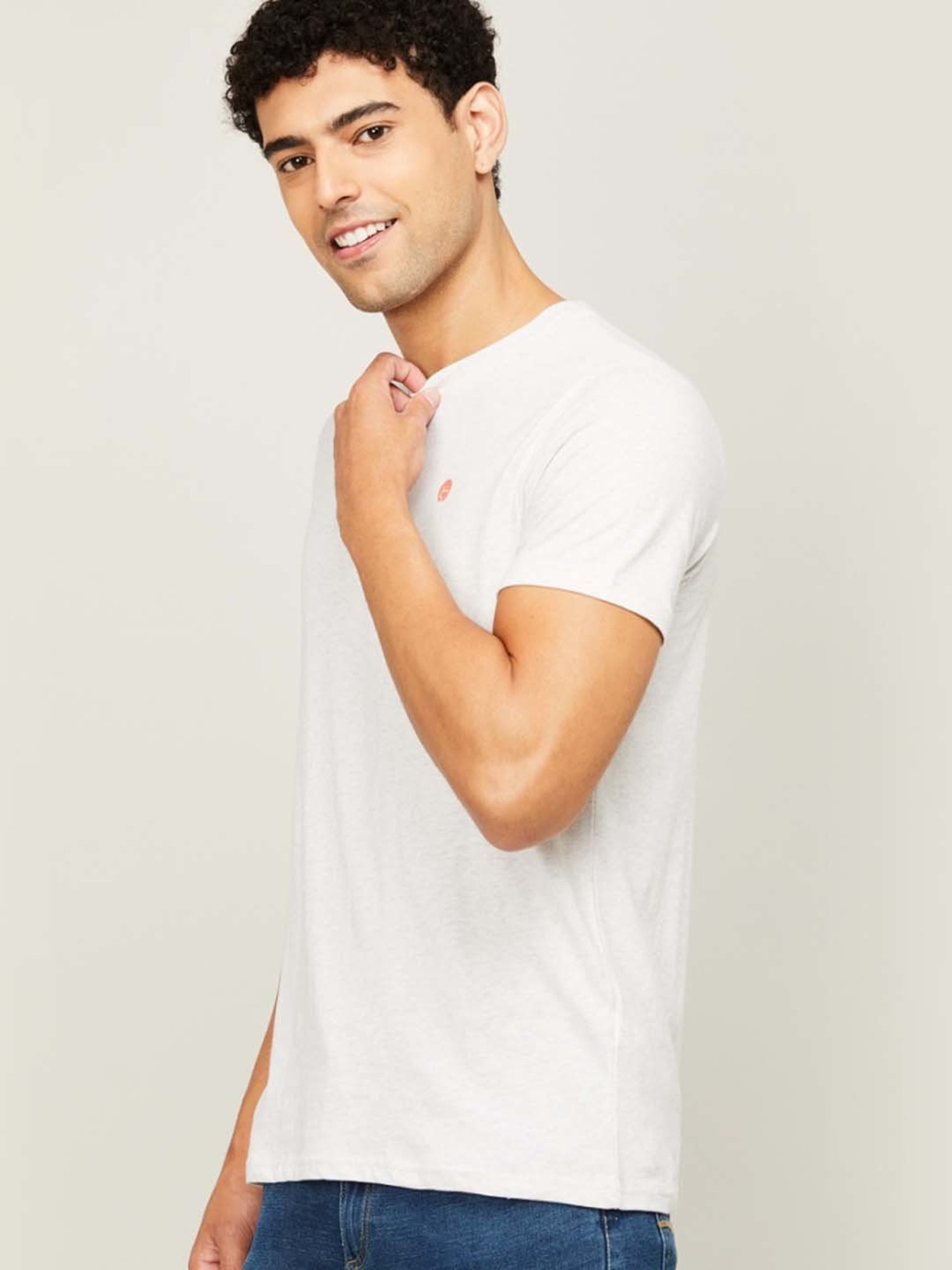 BOSSINI White Cotton Regular Fit T-Shirt