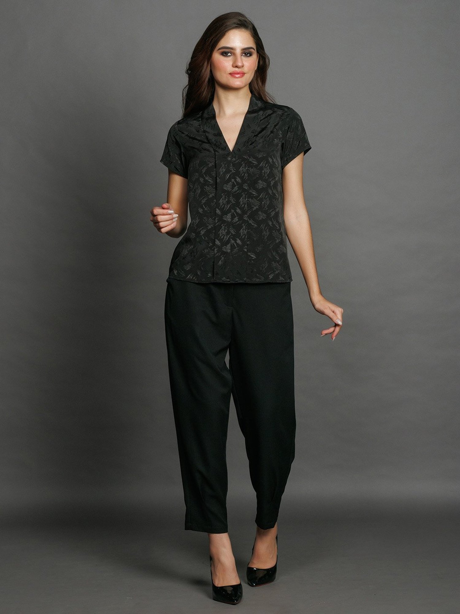 Zink London Black Regular Fit Top