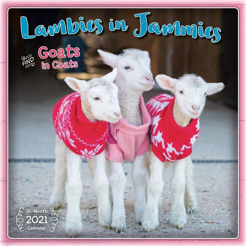 Sellers Publishing 2021 Lambies in Jammies & Goats in Coats 16-Month Wall Calendar Edgar's Mission Inc.