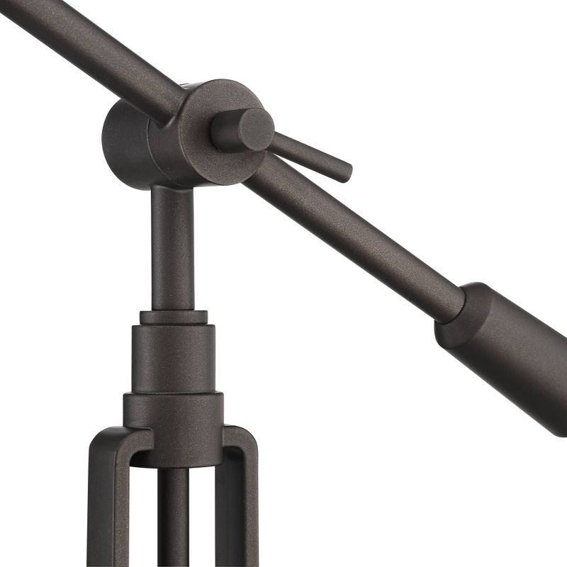 23" Iron/Seeded Glass Axel Farmhouse Industrial Task Lamp (Includes LED Light Bulb) Black - JONATHAN Y