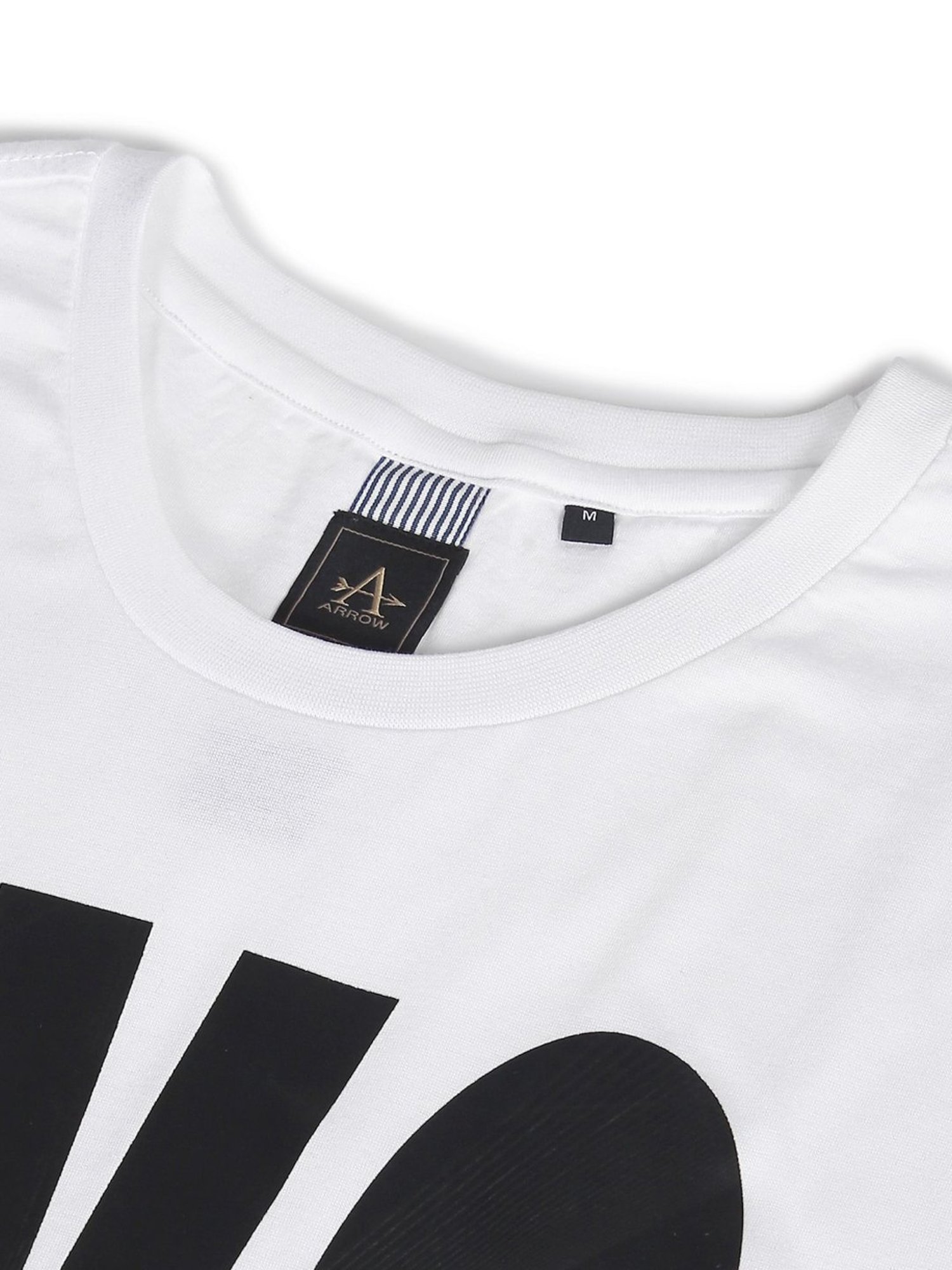Arrow New York White Cotton Regular Fit Printed T-Shirt