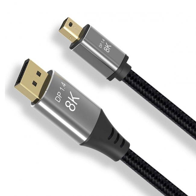 2.0M FVH DisplayPort 1.4 8K 60hz Cable Ultra-HD UHD 4K 144hz Mini DP to DP Cable 7680*4320 for Video PC Laptop TV DP-037