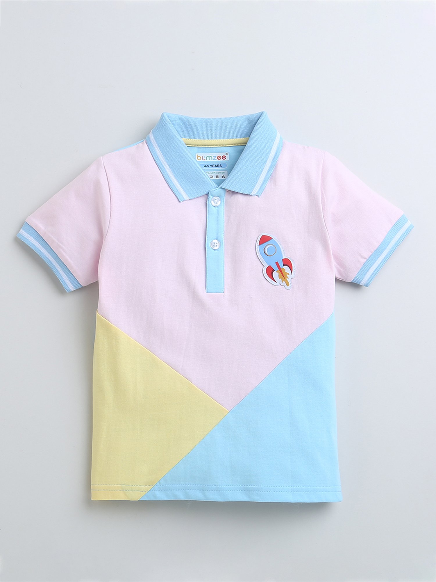 Bumzee Kids Multicolor Color Block Polo T-Shirt