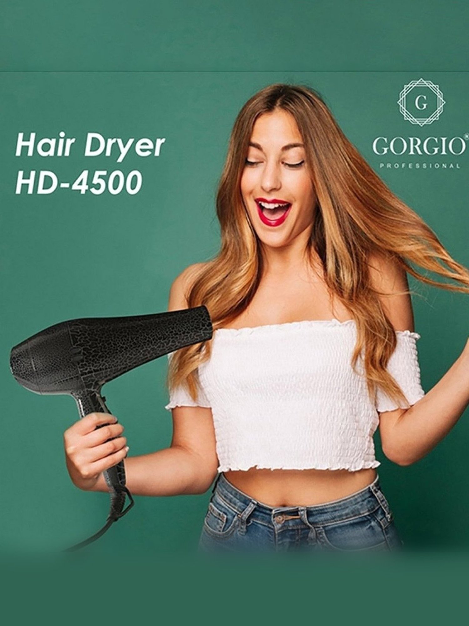 Staunch SHD2011 1600W Compact and Foldable Hair Dryer (White and Pink)