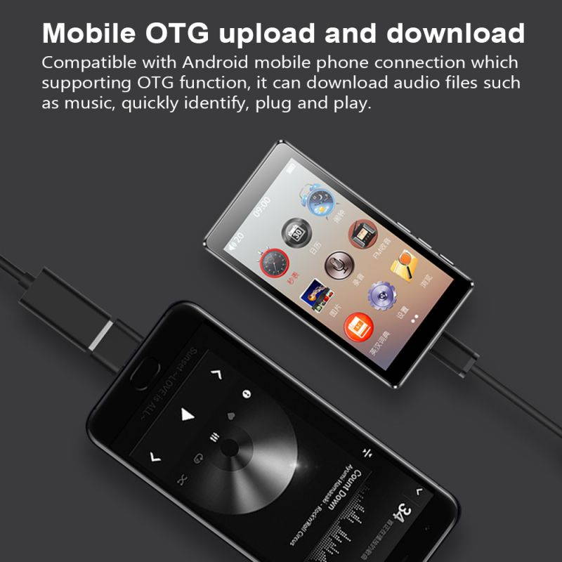 RUIZU D20 3" Full Touch Screen MP3 Player 8GB Music Player With FM Radio Video Player E-book Player MP3 With Built-in Speaker