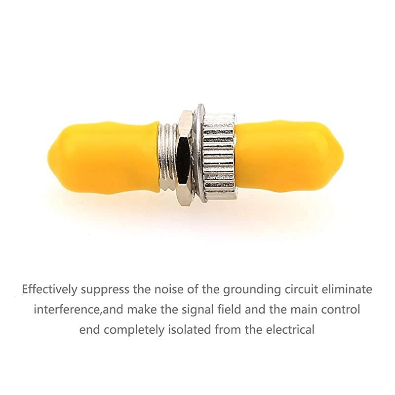 Fiber Optical Coupler ST Female to Female Singlemode SM Simplex Fiber Optical Cable Flange Coupler Yellow