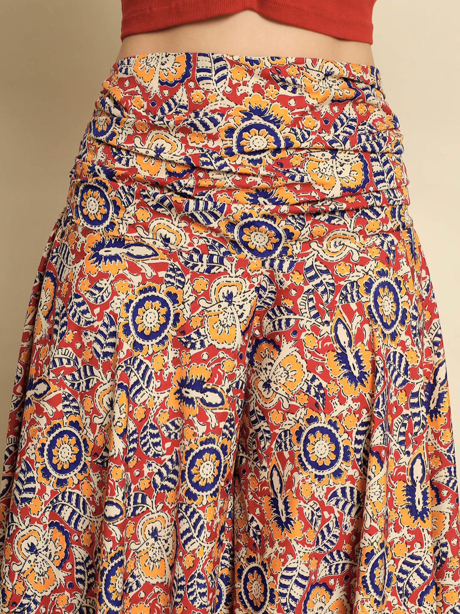 Trend Arrest Multicolor Printed Flared Fit High Rise Palazzos