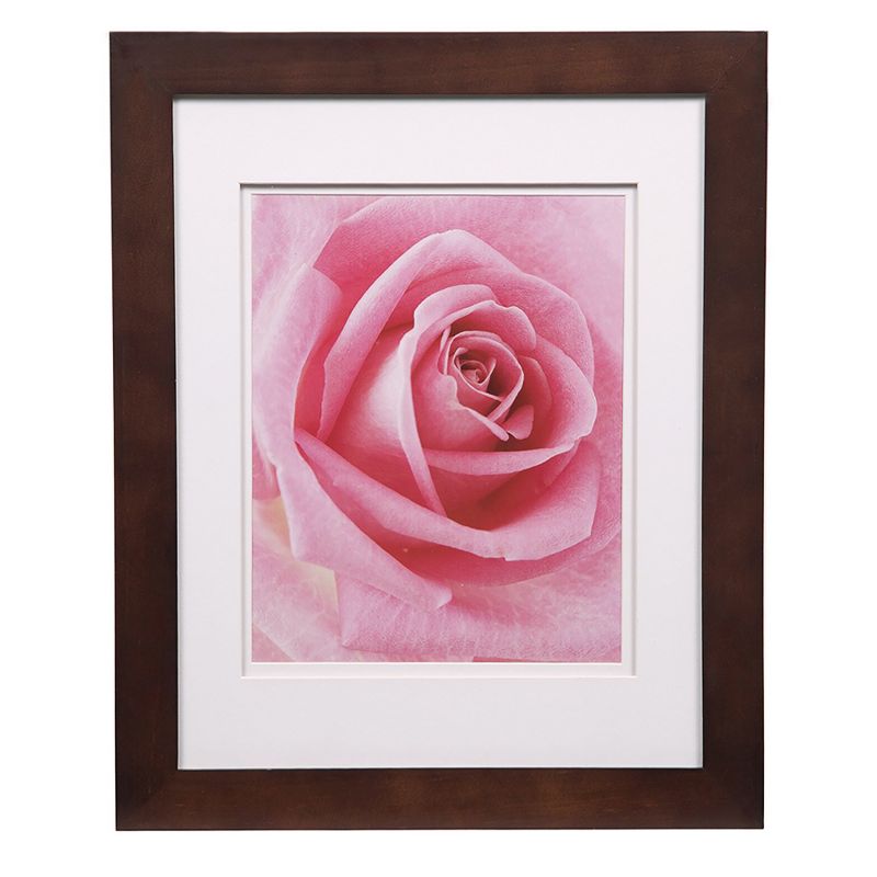 11" x 14" Wide Frame with Double Mat to 8" x 10" Walnut/White - Gallery Solutions