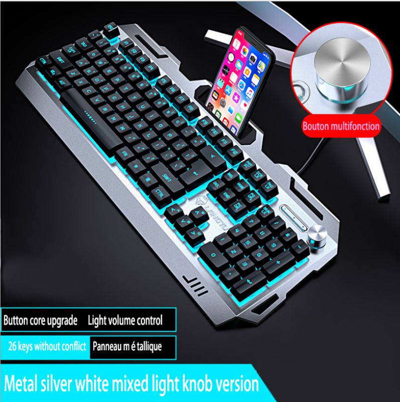 Wolf Way V2 Wired Gaming Keyboard Genuine Mechanical Feel USB Keyboard Wired Keyboard Wish