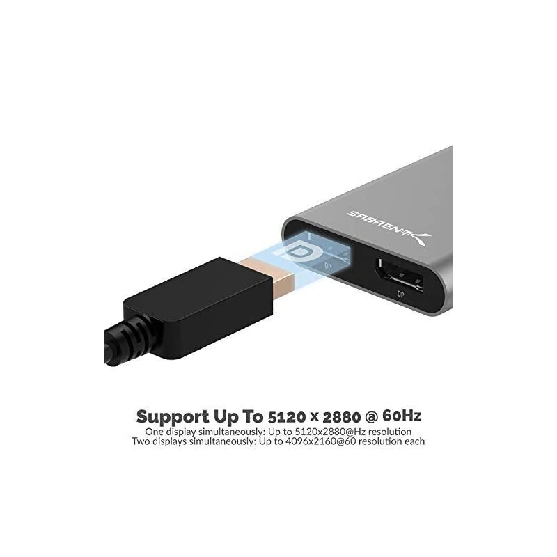 Thunderbolt 3 to Dual DisplayPort Adapter Supports Up to Two 4K 60Hz Monitors on Mac and Some Windows Systems TH3DP2