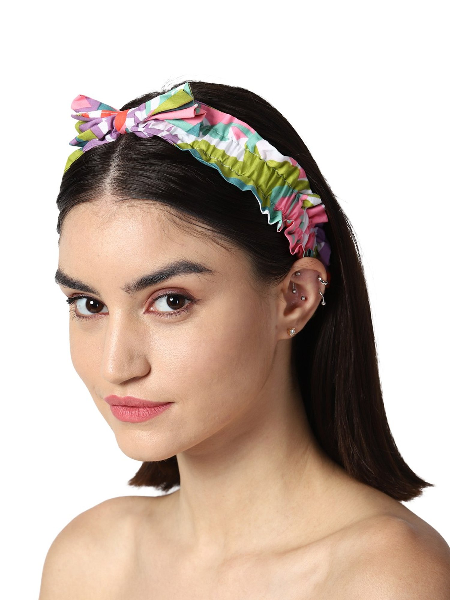 Aditi Wasan Off White Printed Head Bands Pack of 2