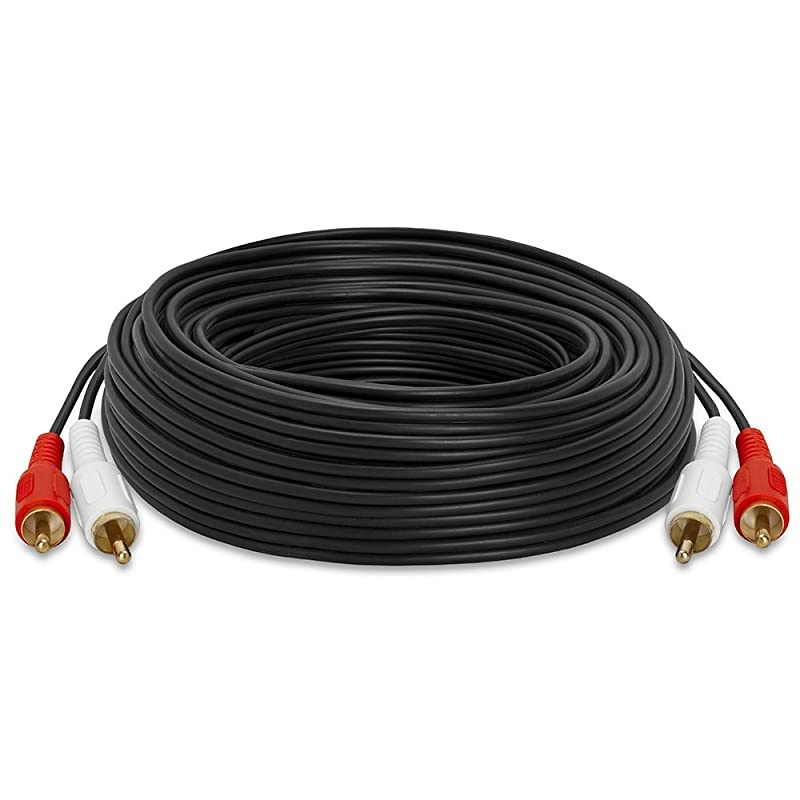 2 RCA Male to 2 RCA Male Stereo Audio Cable Double RCA Stereo CableCord Gold Plated for Home Theater HDTV AV Receivers Amplifiers Gaming Consoles HiFi Systems RCA Cable 50 FT