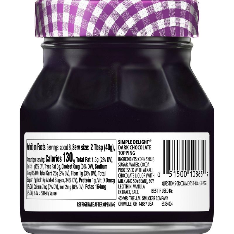 Smucker's Dark Chocolate Simple Delights Topping - 11.5oz
