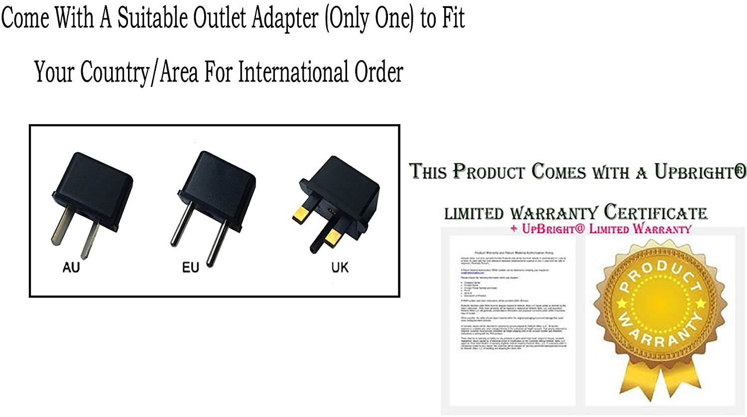 UpBright New 19V AC/DC Adapter for Acer G226HQL BBD 21.5" G226HQLBbd, S220HQL Abd S200HQL Abd, S190WL S182HL G196WL G196HQL, G245HQAbd S200HLDb H226HQLbd S22HQL LED LCD Monitor 19VDC Power Supply