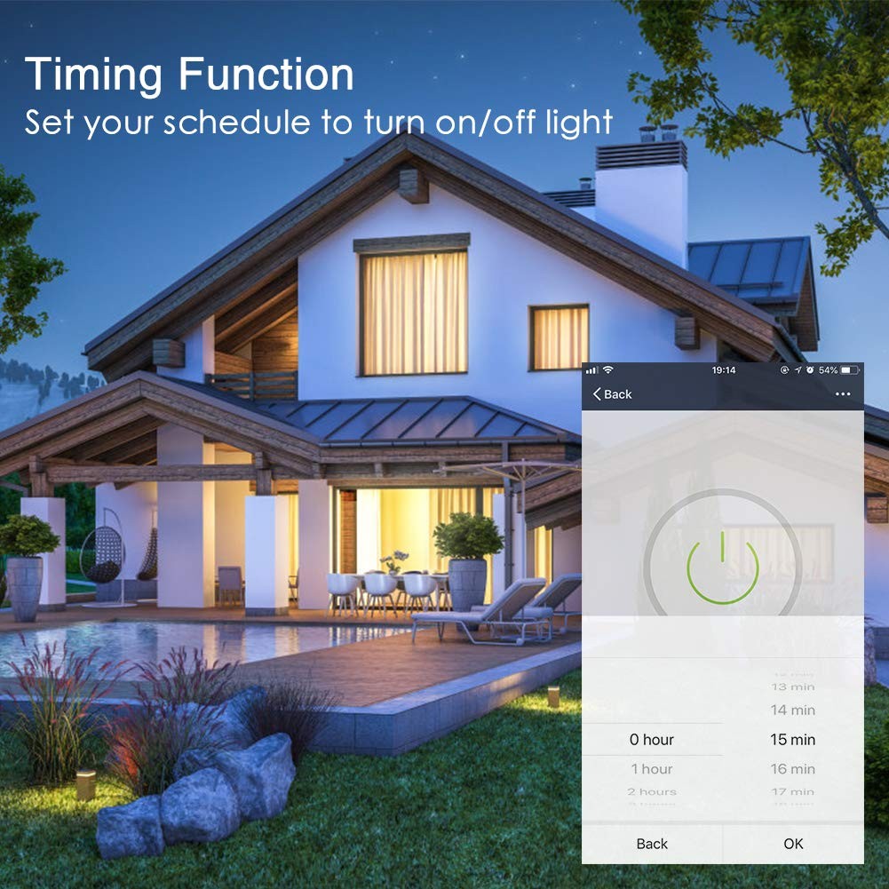 Smart Light Bulbs, Alexa Light Bulb, Smart Bulbs that Work with Alexa & Google Assistant, WiFi Light Bulbs A19 Daylight (5000K) No Hub Required, 800LM 60W Equivalent High CRI>90, 2 Pack