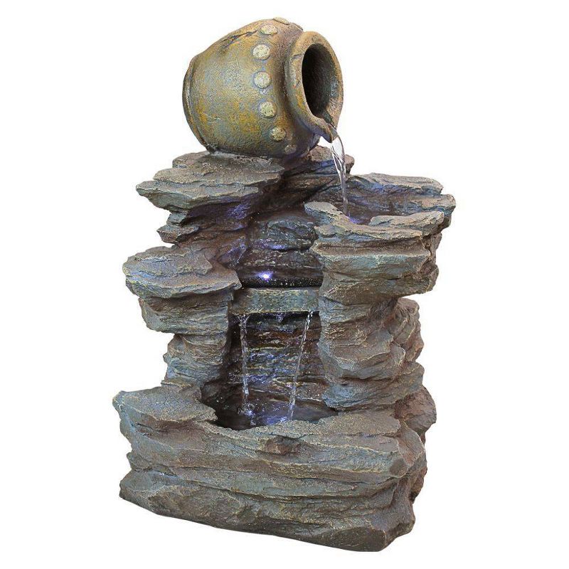 Spilling Jug Cascading Garden Fountain - Acorn Hollow
