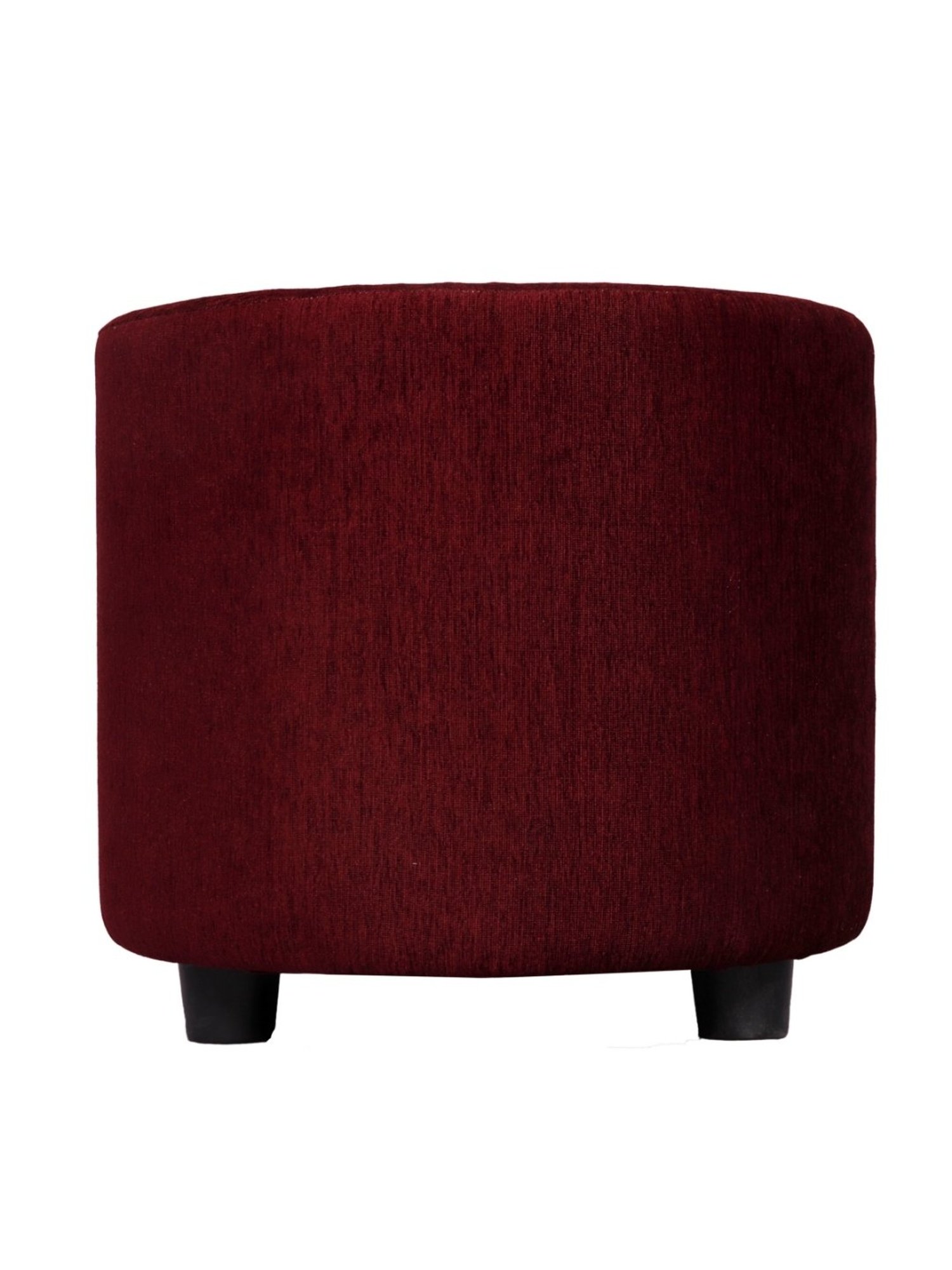 Ikiriya Lisbon Solid Maroon Wood Ottoman