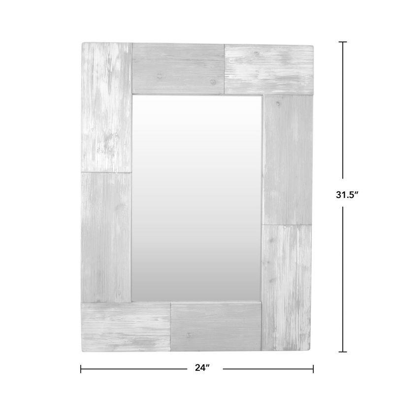24" x 1" x 31.5" Mason Farmhouse Planks Mirror Aged White - FirsTime & Co.