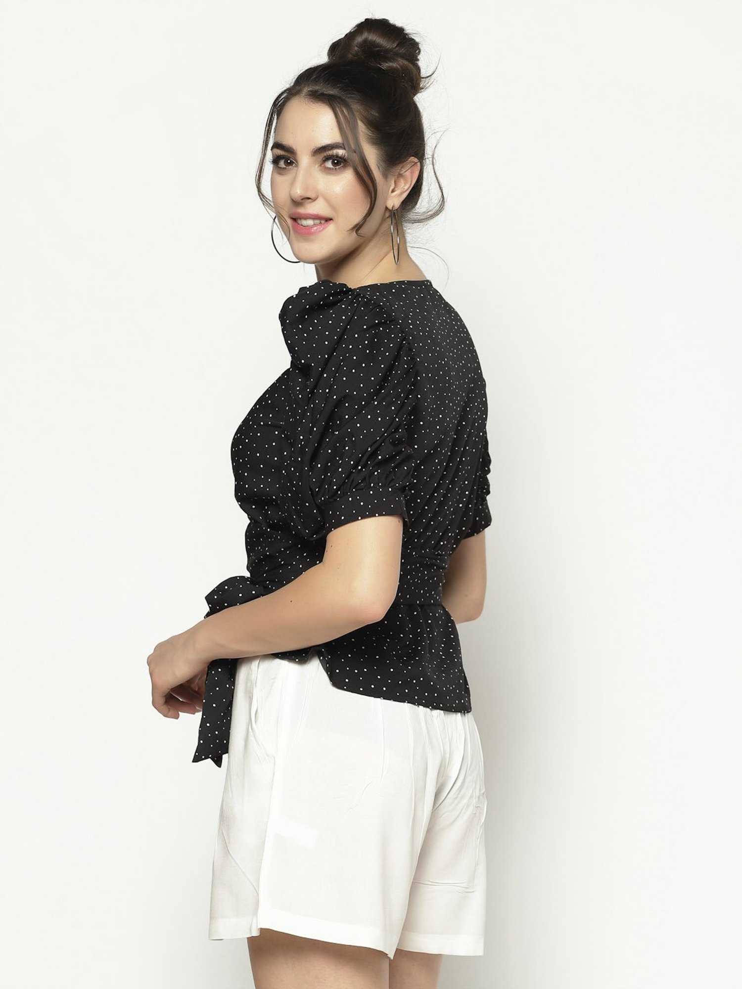 Sera Black Printed Top