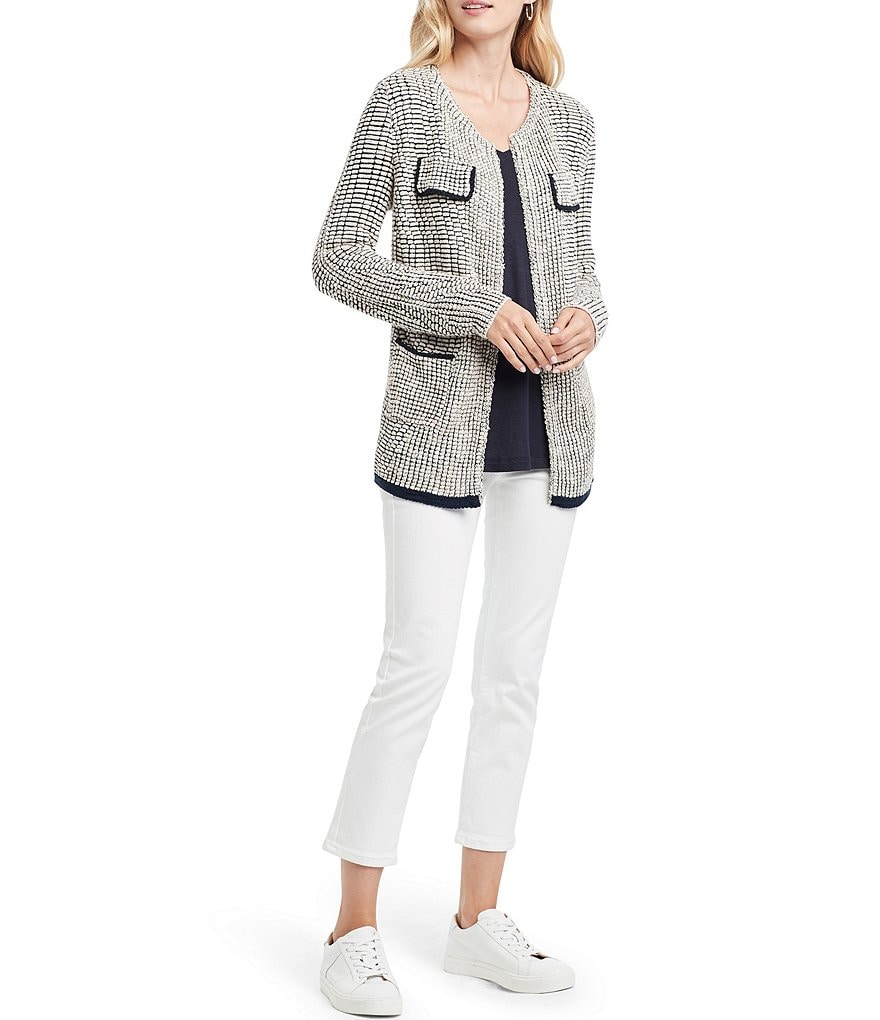 NIC + ZOE Textured Knit Open Front Jacket