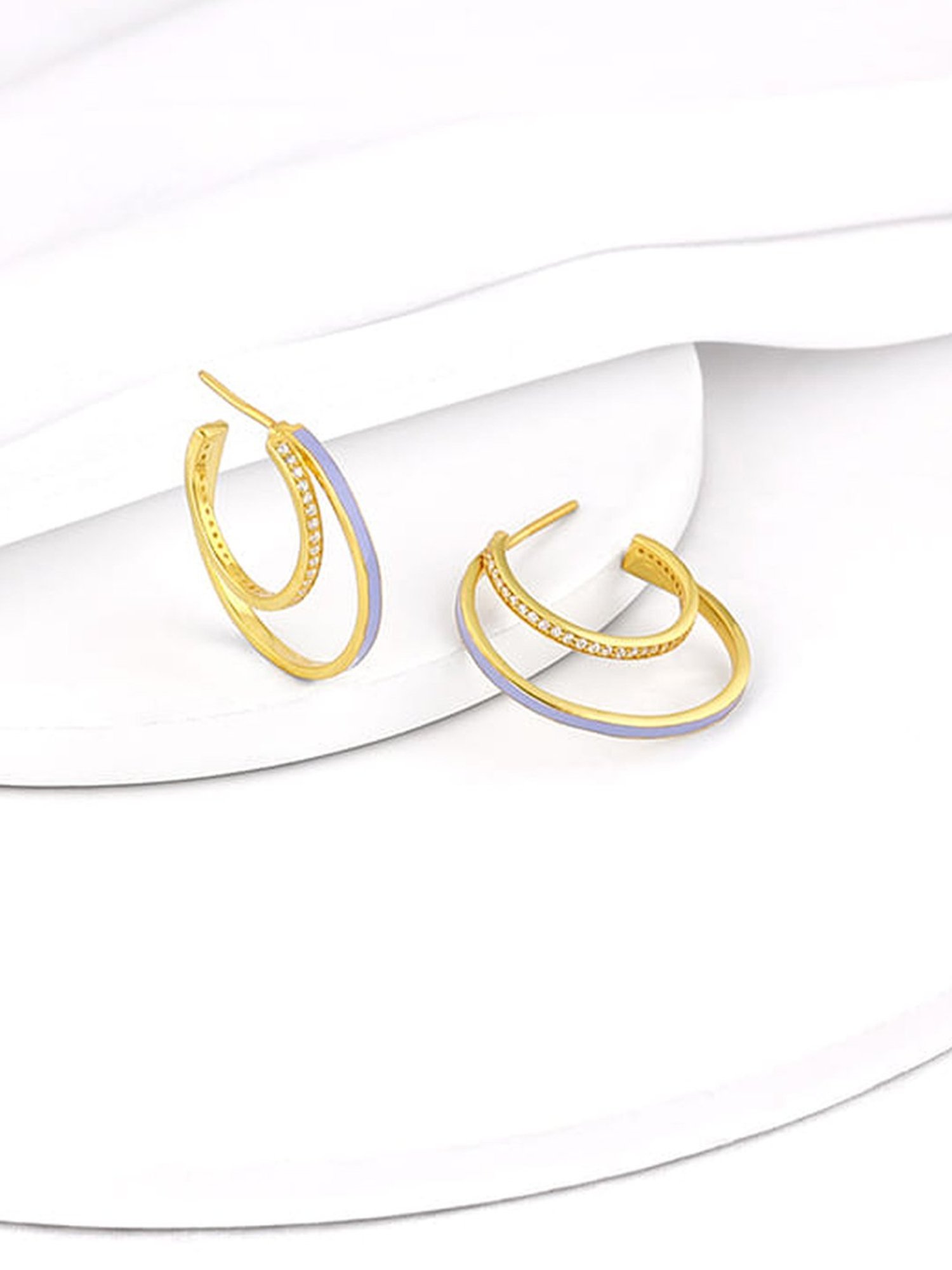 GIVA 925 Silver Golden Cascade Hoop Earrings for Women & Girls