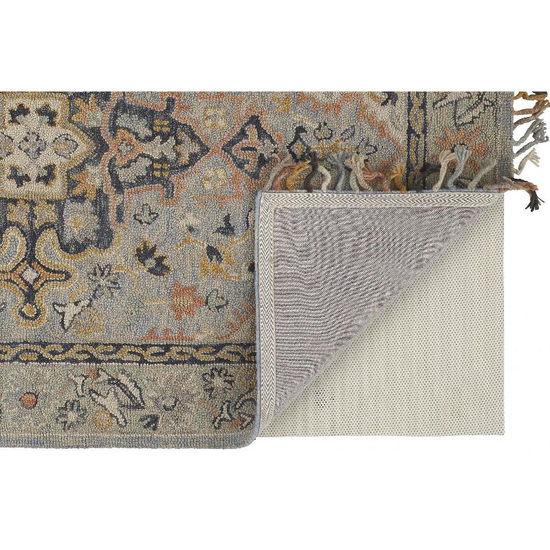 2'6"x8' Runner Hand Made Tufted Medallion Wool Runner Gray - Feizy